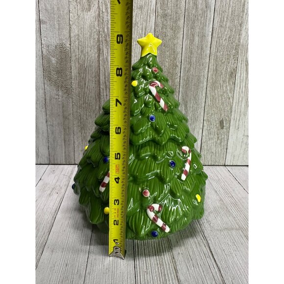 Vtg Dayton Hudson Style Christmas Tree Cookie Jar Container with 9" Tall Ceramic - Picture 10 of 10
